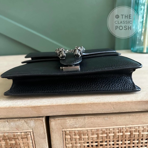 EUC GUCCI Dionysus Mini Black Crossbody Bag Silver Leather - Picture 6 of 12